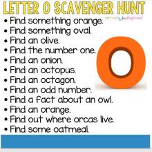 Letter O Scavenger Hunt